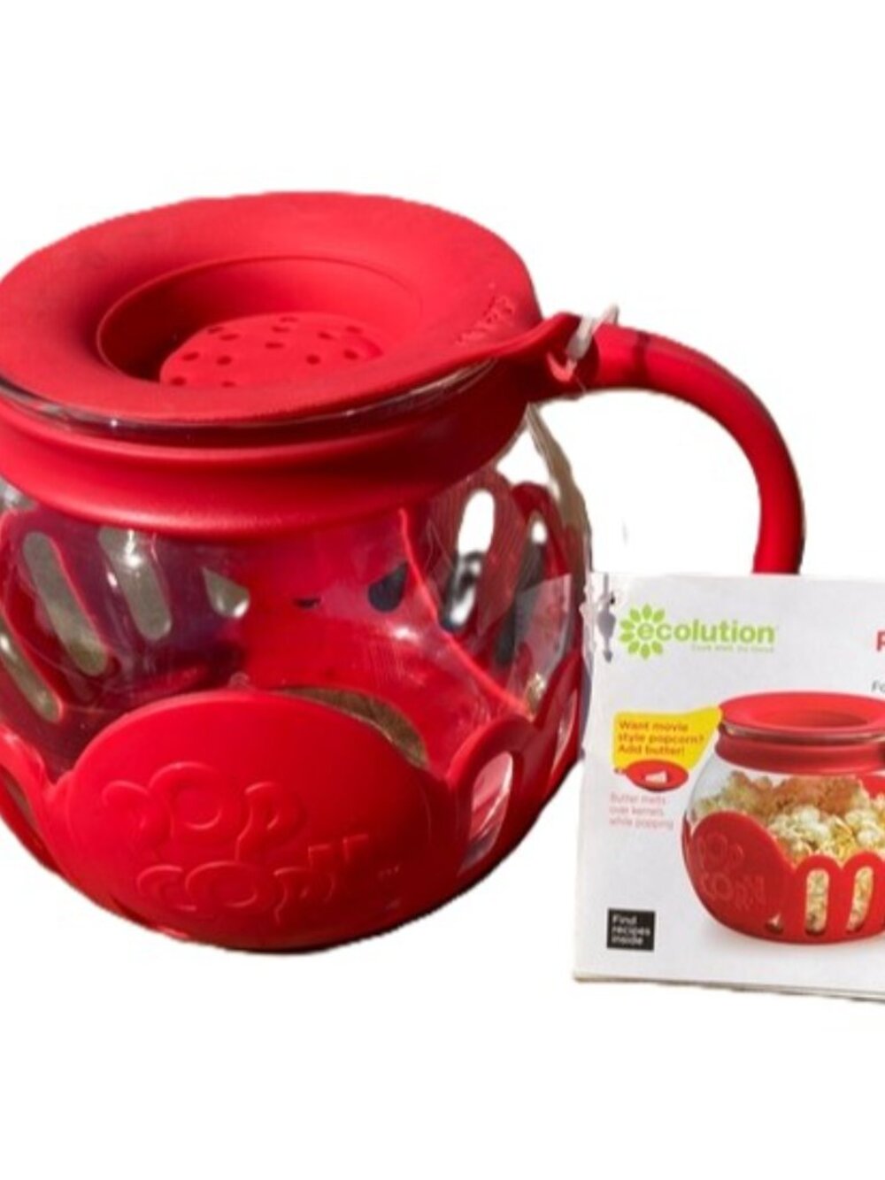 ECOLUTION Micro-Pop Microwave Popcorn Popper Glass BPA Free 1.5 Quart